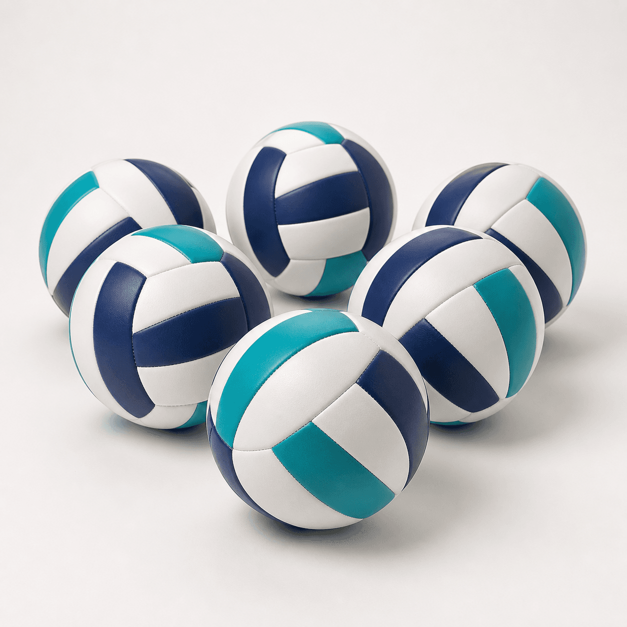 White and teal regulation indoor volleyball